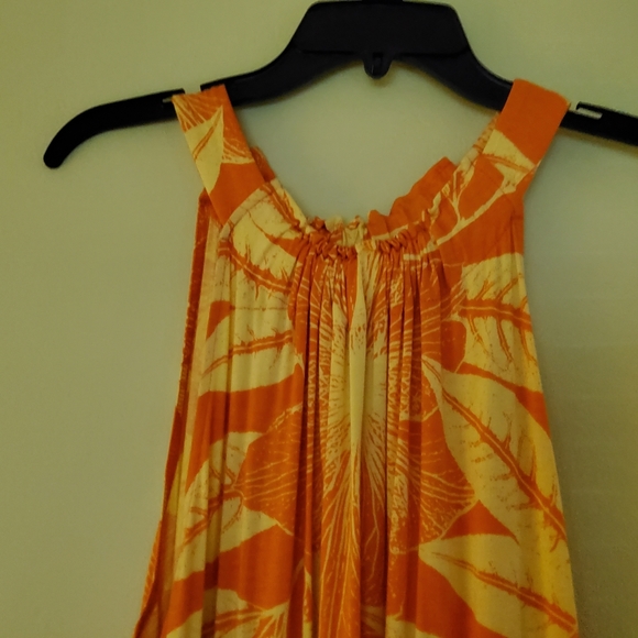 Express Summer Orange/Yellow print Dress Sz L - Picture 2 of 7